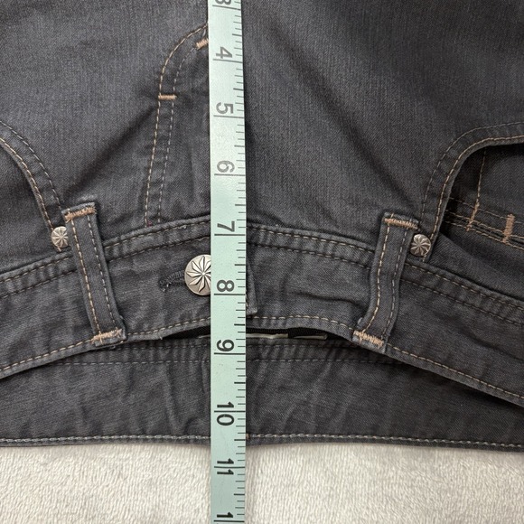 ATHLETA Women Frontier Jeans 30x31 Black Dark Denim Straight Leg Drawstrings - Picture 14 of 16